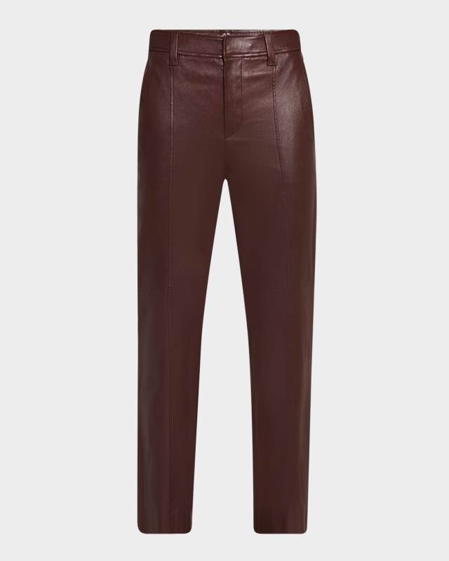 Kick-Flare Leather Pants